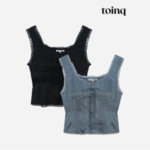 [toinq] 레이스 핀턱블록 블라우스(T239MBL906W)