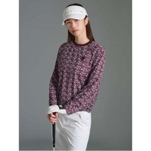 여성 패턴 아노락 긴팔 티셔츠 - 와인BJ5941A48Z