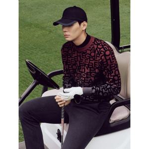 남성 로고 자카드 그라데이션 니트 - 와인BJ5951B12Z