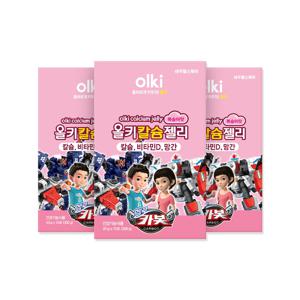 올키X헬로카봇 칼슘젤리 복숭아맛 3박스(45일분) /비타민D/망간