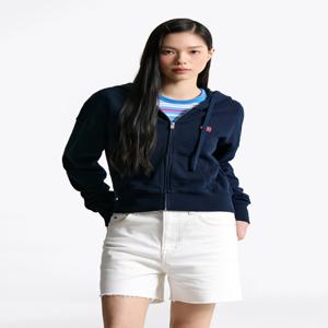 여성 박시 크롭 후드 집업 T32F6TJC01TWT2