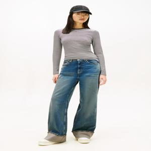 여성 슬림 에센셜 립 롱 슬리브 T32G0TTO03TWT1