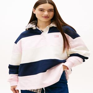 여성 배지 스트라이프 럭비 티셔츠 T32G0TKT10TWT1