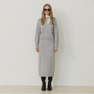 [본사][최초가:239,000원] 케이블 H라인 니트 스커트 X246PWKB93