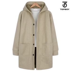 [하프클럽] 보카 울 오버핏 롱 후드코트 (ADD076)