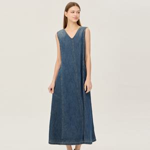 [본사] 민소매 A 라인 데님 원피스_BAOP13441IN