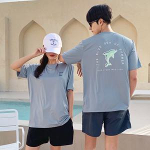 [하프클럽] 돌핀 남녀공용 반팔 래쉬가드 상의 수영복(5color)