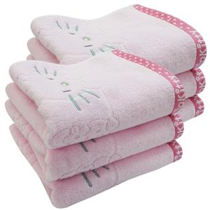 6장 헬로키티 토끼 타올 핑크 분홍색 귀여운 캐릭터 국내생산 무형광 고급 순면 수건