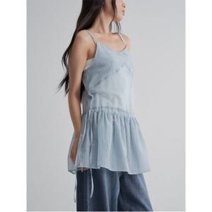 시어 레이어드 미니 원피스 - 스카이 블루 (355771LYBQ)