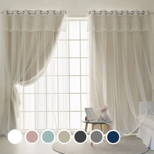 디망쉬 방항 방풍 암막커튼+디망쉬 레이스커튼 4장 중형/대형/특대형