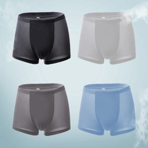 아이스 남자 팬티 4개 세트 4컬러 사각 드로즈 쿨 남성 속옷