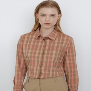 닥스 여성 [[24FW]] DLSH4DE81P2 [가격인하][면] 핑크 체크 히든버튼 긴소매 셔츠