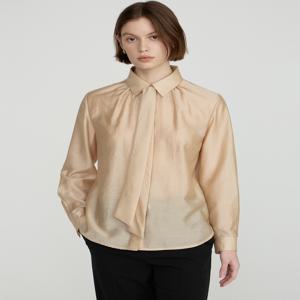 닥스 여성 [[25SS]] DLBL5B201I2 [새틴]베이지 타이 장식 긴소매 블라우스