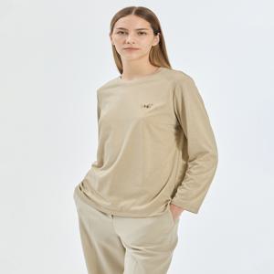 닥스 여성 [[25FW]] DLTS5D907I1 베이지 닥스훈트 자수 긴팔티셔츠