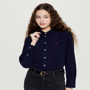 헤지스 여성 [[25FW]] HSSH5D903N2 [시즌오프][아이코닉] 코듀로이 레귤러핏 셔츠 네이비