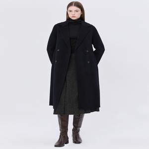 헤지스 여성 [[24FW]] WSCO4DC02N2 [반값[스테디셀러][울100%] 네이비 더블버튼 벨티드 핸드메이