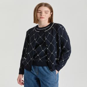 닥스 여성 [[26SS]] DLSW6B221N2 네이비 DD로고 라운드 가디건