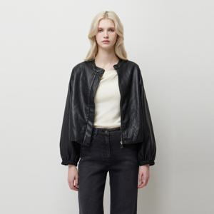 [본사] [Online Exclusive] 페이크 레더 블루종 점퍼_SALEE1611BK