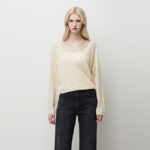 [본사] [Online Exclusive] 레이스 조직 나시 셋업 니트_SAKPE4611IV