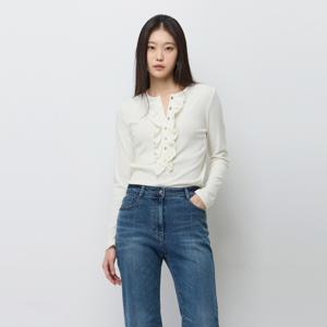 [본사] 제시카 러플 버튼업 롱슬리브 티셔츠_SATS06611IV