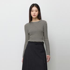 [본사] [Online Exclusive] 스트라이프 라운드 니트_SAKPE3611BK