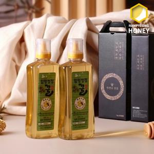 [함평나비꿀] 순수 천연꿀 아카시아꿀 1kg + 1kg 선물세트 / 천연벌꿀 성적서 동봉