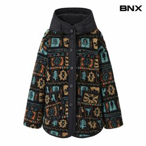 정상가 159,000원 보헤미안 부클 배색 후드 기모 자켓 (BX4JK013L0)
