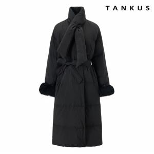 정상가 399,000원 타이 머플러 끈 소매 퍼 롱 패딩 점퍼 (TX4JP024L0)