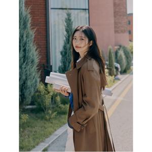 [24FW]코튼 더블 롱 트렌치 코트  브라운(BF483TC02D)