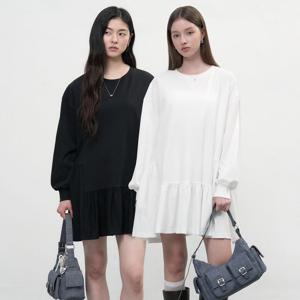 루즈핏 러플 져지 원피스 [2COL] / WBE3L15502