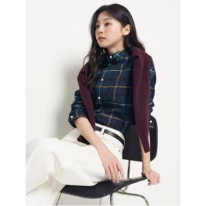 [Essential] 기모 헤릿체크 레귤러핏 셔츠  네이비 (BF5964E01R)