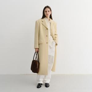 던스트 UNISEX 2-WAY 3 BUTTON BOUCLE WOOL COAT BUTTER CREAM_UDCO5D122CR