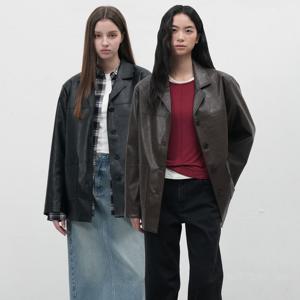 페이크 레더 싱글 자켓 [2COL] / WBE3L09515