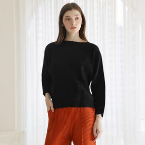 [최초가 142000원] 시크 라운드 플리츠 블라우스_YJ08WRPBL01