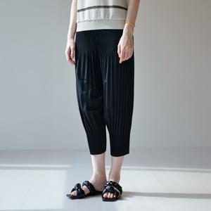 [최초가 118000원] 와이드 배기 플리츠 밴딩 팬츠 블랙_YK05WRPSL01