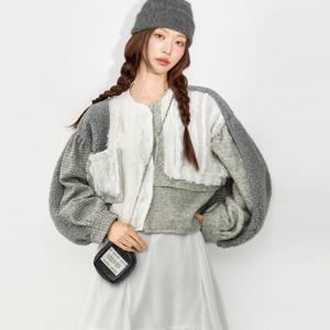 B3165 프릴 믹스 블라우스