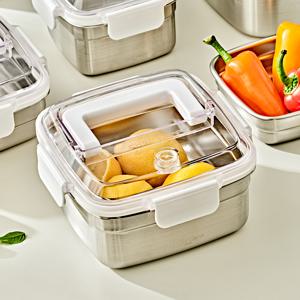 글라스락 셰프토프 클린숨 스텐밀폐용기 화이트 핸디 정사각 1130ml 2조