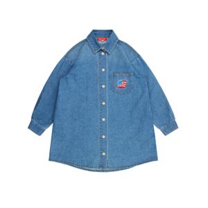 웨이브스마일루즈핏데님원피스_IB23OP613