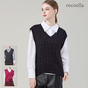 [최초가 44,800원] 카렌 알파카 블렌딩 케이블 여성 니트 베스트