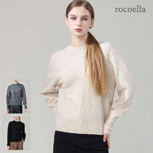 [최초가 39,800원] 모하스 소프트 탐 여성 라운드 니트