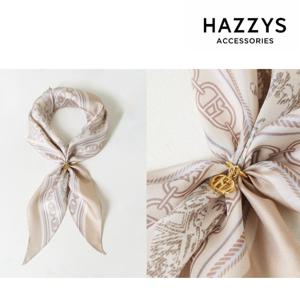 [선물포장] Toile de Jouy 베이지 프린트 실크 스카프 [링포함] HISC5E342I1
