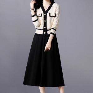 니트가디건 롱 스커트 세트 코로넬투피스
