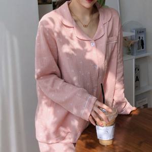 [브리치]  / 자체제작 순면100% 체리핑크 봄 가을 긴팔 잠옷 파자마
