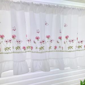 리빙데코  자수광목프릴 주방 바란스커튼 주문제작상품