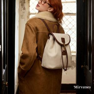 [정상가 59000원] 클래식 세무 가죽 콤비 백팩 1576