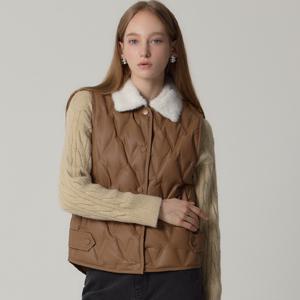 [최초가 158000원](LeOT)] FAUX 퍼카라 핫멜트 덕다운 베스트