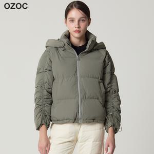 (OZOC)] 셔링 소매 숏 패딩 (택가격: 178000원)