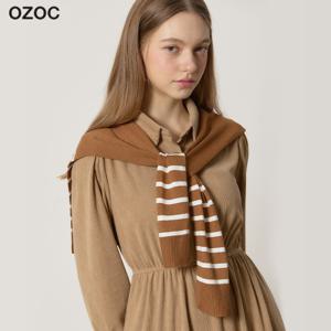 (OZOC)] 숄 니트 코듀로이 원피스(숄탈부착) (택가격: 118000원)