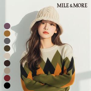 알파카 울 뜨개니트 케이블 와이어 벙거지 겨울모자 국내생산