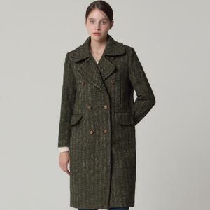 [최초가 128000원](LeOT)] 울 브리티시 헤링본 체크 더블 롱코트